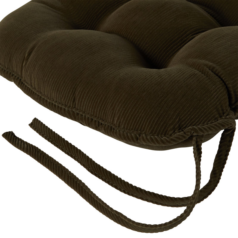 Indoor Reversible Tufted Corduroy Seat Cushion, Sage