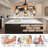 Gejza 19.29" Black Farmhouse Caged Chandelier Ceiling Fan with Light Kit and Remote