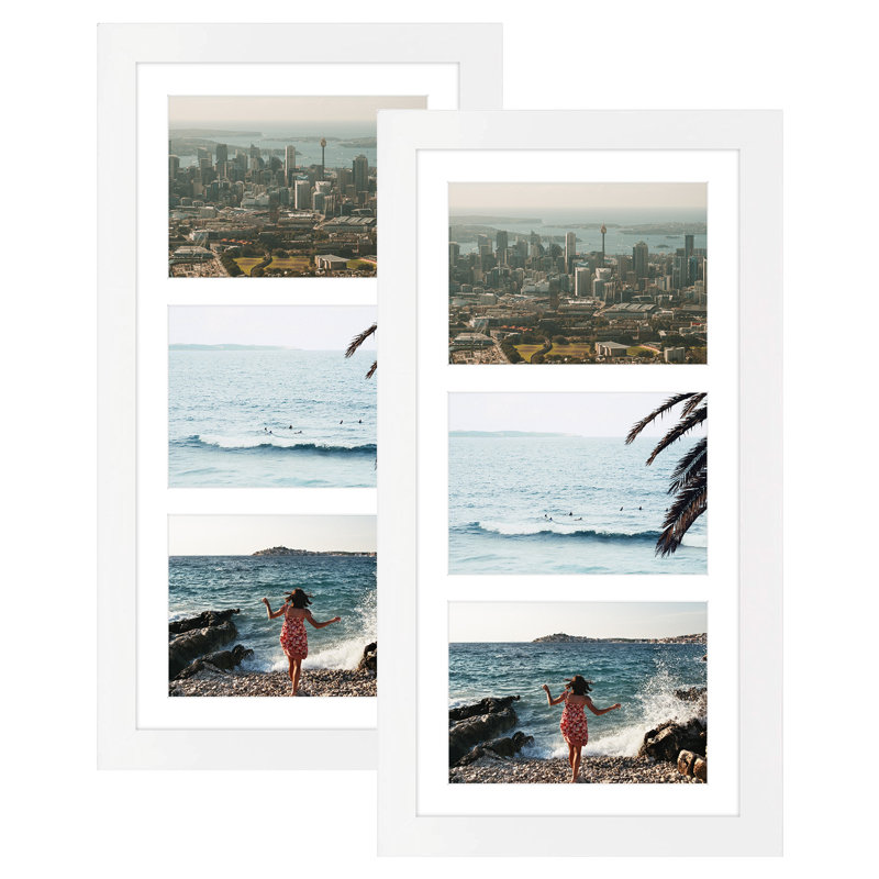 Ensemble de cadres photo Campuzano, Blanc, 4 po x 6 po, 7 x 14