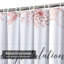 Rideau de douche imperméable à motif floral carré rétro avec 12 crochets-1299299254