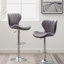 2 pièces, siège pivotant gris avec poignée, hauteur réglable, revêtement velouté, 2 tabourets de bar au design moderne, tissu doux, design ondulé élégant, repose-pieds stable-769861782