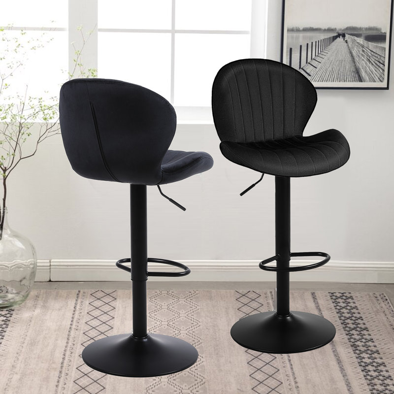 Tabouret de bar Lucah, Noir, 2