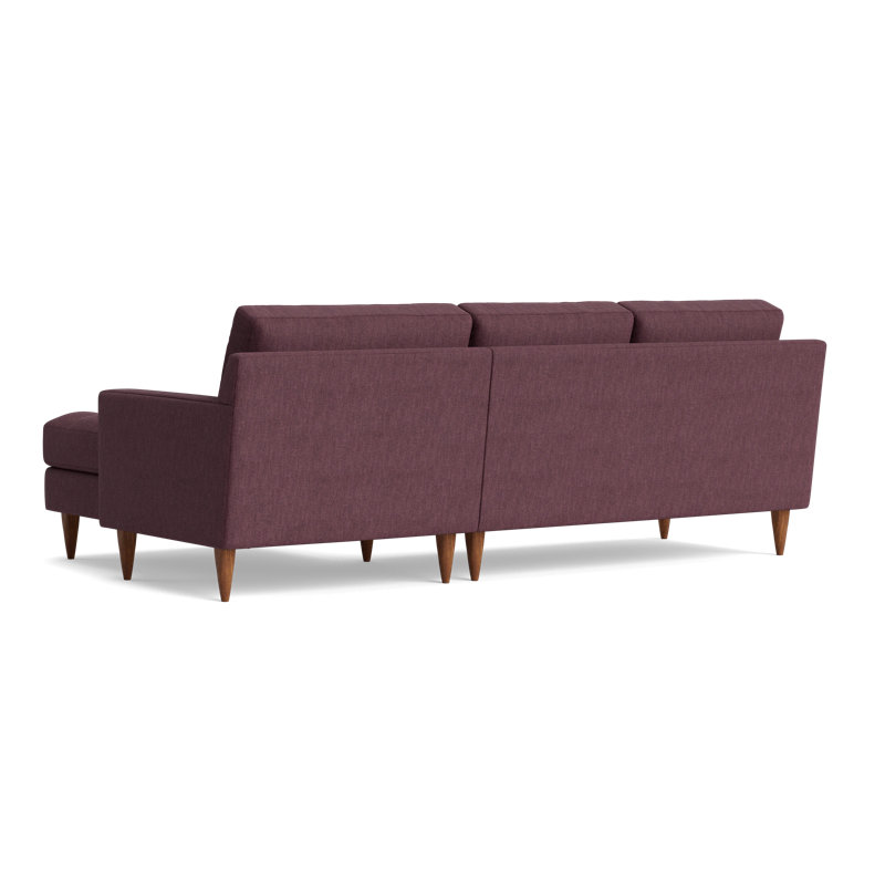 MCM Chaise Sectional, Performance Weave - Aubergine, Right Hand Facing