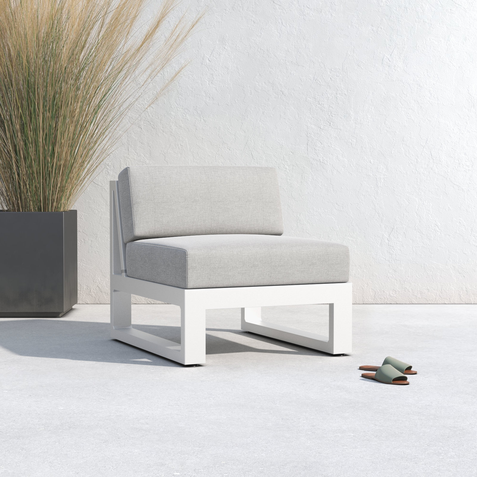 Camela Sunbrella® Patio Lounge Chair, Cast Silver Sunbrella®