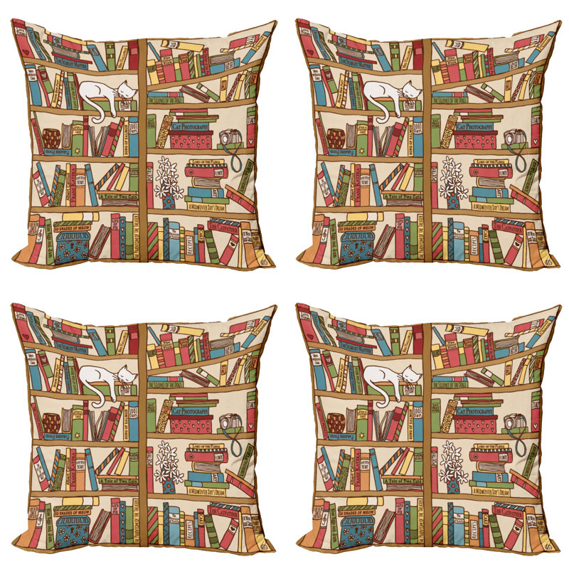 Multicolore, ensemble de 4 coussins décoratifs Ambesonne Cat, 24" X 24"