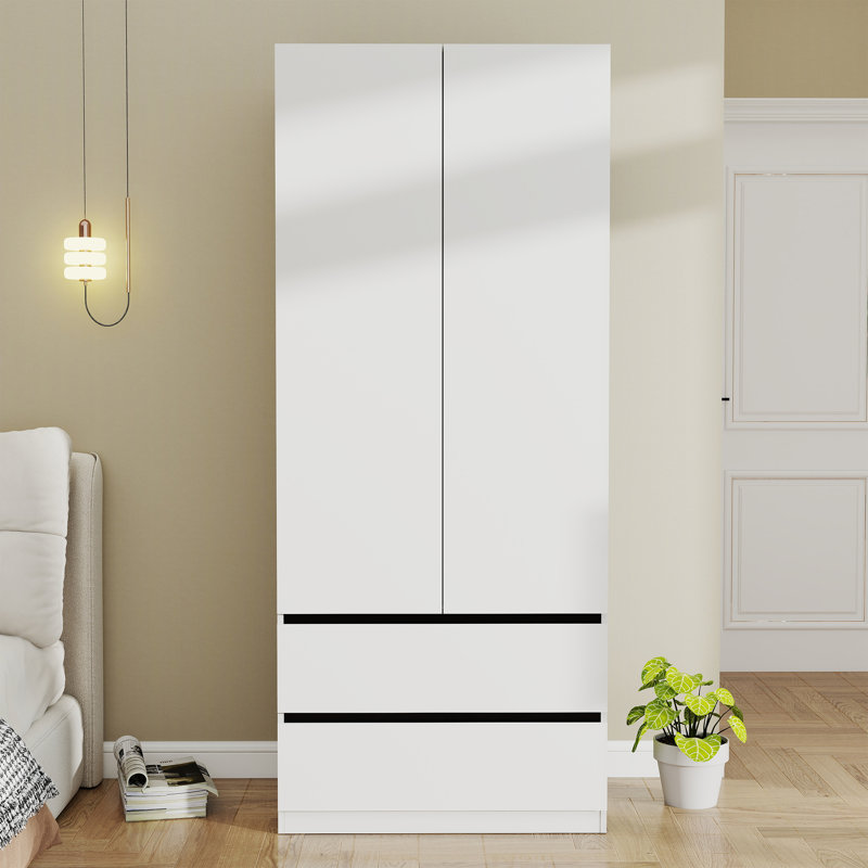 Armoire-penderie avec 2 tiroirs Zera