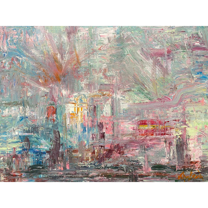 «Candy Apple» - reproduction d'art sur toile, Toile avec cadre blanc, H 37,5 po x l 49,5 po x P 1,75 po