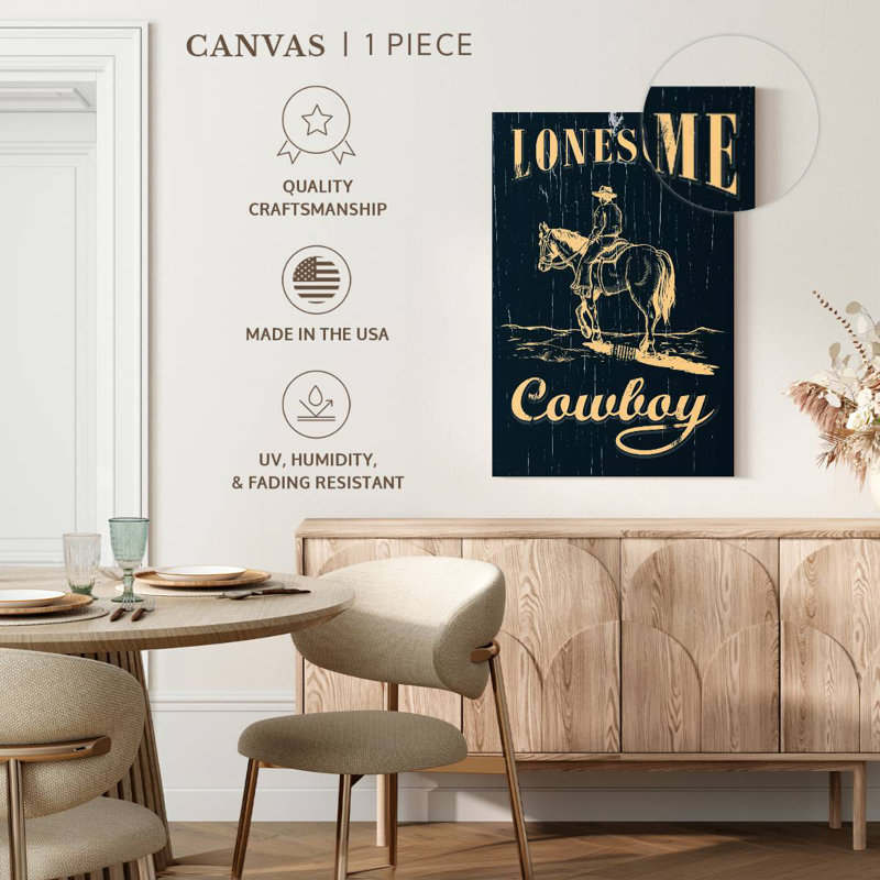 Plaque murale Lonesome Cowboy, H 30 po x l 20 po