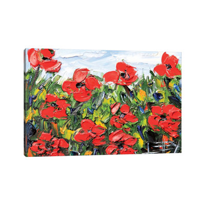 Red Poppies 1 Piece Wrapped Canvas Painting