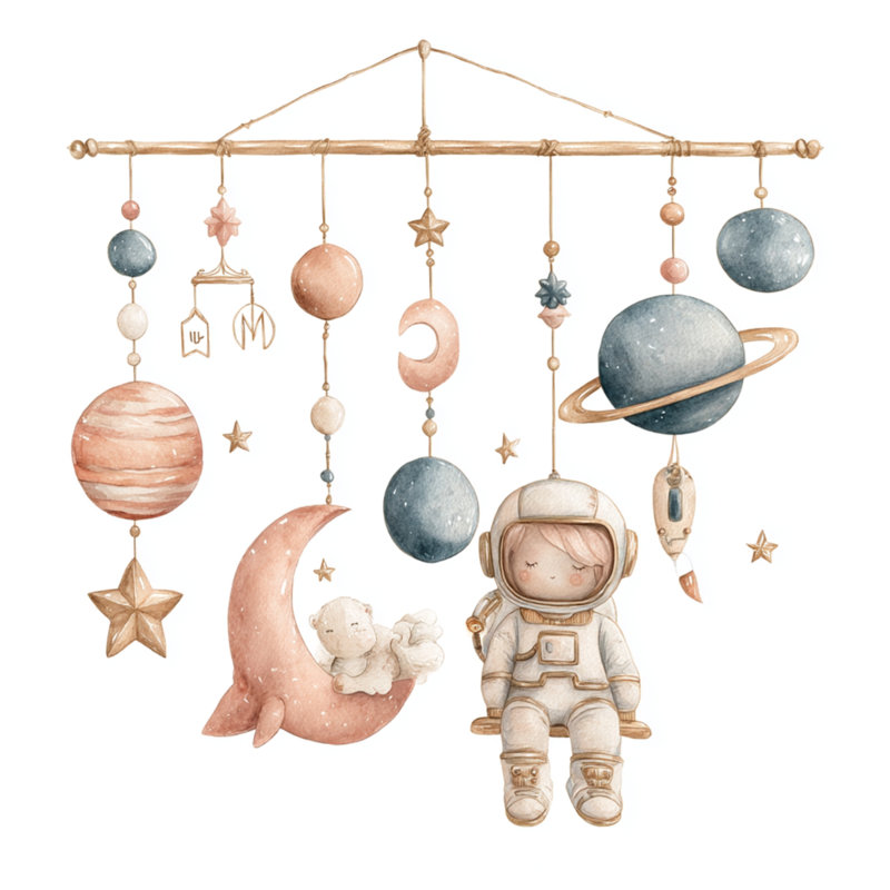 Édredon mobile Astronaut Baby, Très grand lit