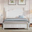 Structure de lit plateforme en bois, lit plateforme de style rétro avec support en lattes de bois-93603295-77748378