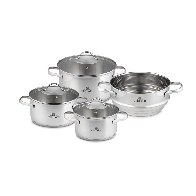  Gourmet Edge - 7pc Stainless Steel Cookware Set with