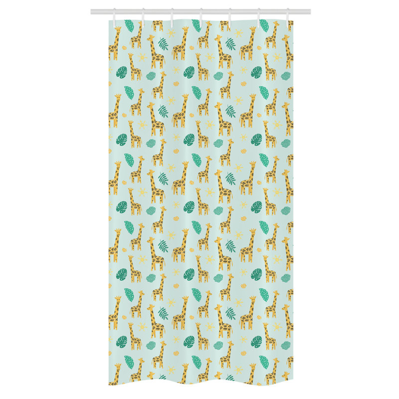 Eulys Geometric Shower Curtain with Hooks Included, 36" W x 72" L