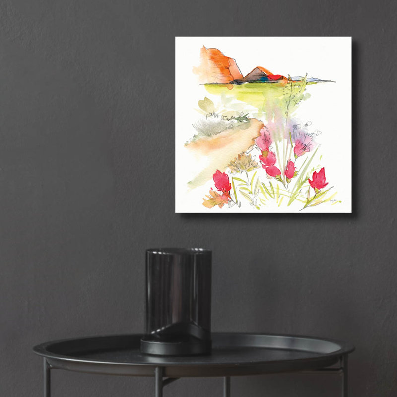 «Desert Blooming» par Kristy riz, art mural en verre acrylique, H 12 po x l 12 po x P 0,13 po