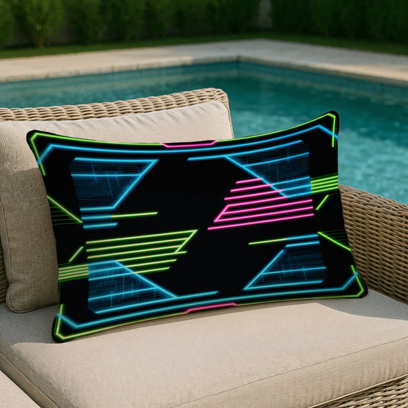 Electric Gradient Indoor And Outdoor Throw Pillow, Rectangle 14"H x 20"W