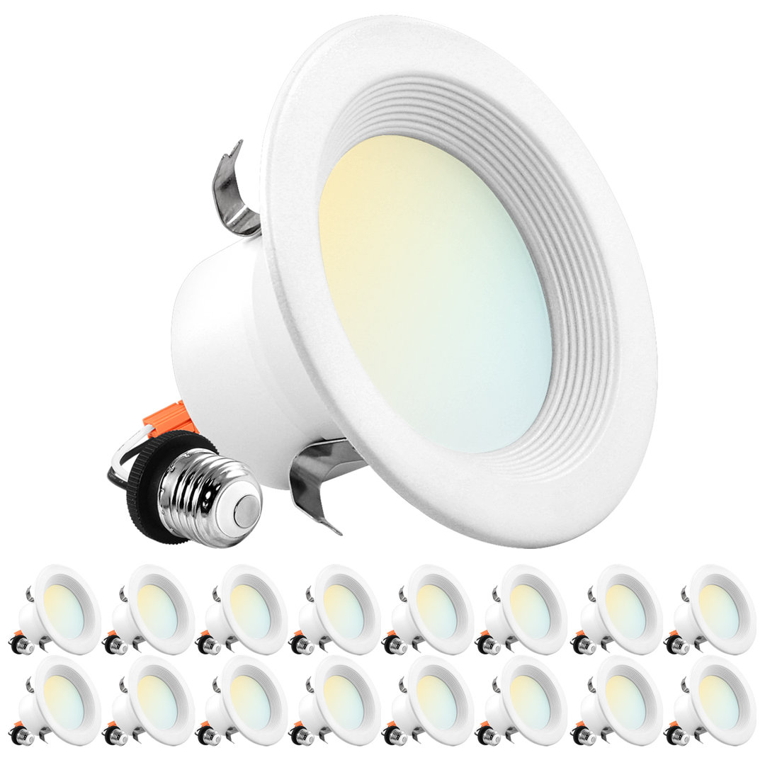4" High Output Selectable CCT Remodel IC LED Retrofit Recessed Can Light (Set of 16) Luxrite