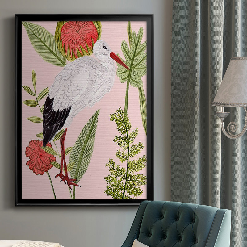 Oiseaux en mouvement IV - peinture à cadre unique, Noir, H 36,5 po x l 26,5 po x P 1 po