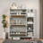 Bohemia Style Shoe Cabinet With 3 Rattan Flip Drawers, 3 Square Shelves And 1 Storage Drawer And Key Hooks-691901477