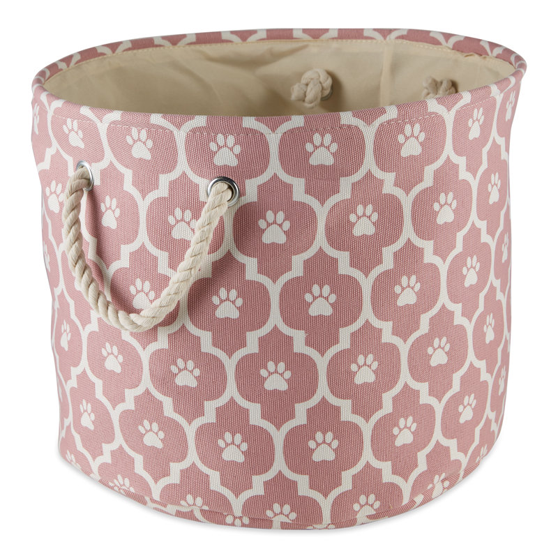 Panier en tissu Lattice Paw, Ros, H 9 po x l 12 po x P 12 po