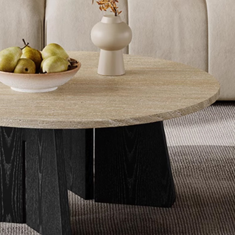 Table basse au design rétro et minimaliste, H 14,96 po x L 31,49 po x l 31,49 po, Noir