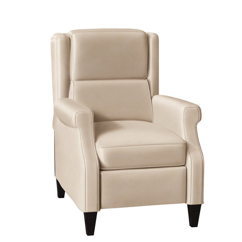 Fauteuil inclinable standard de 31 po de large Gallaway, Manuel, Plantation, Cuir véritable gris clair délavé Aline