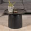 Romy Round Mango Wood Accent Table with Tapered Drum Base