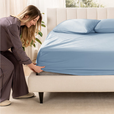 Organic Sateen Machine Woven Fitted Sheet