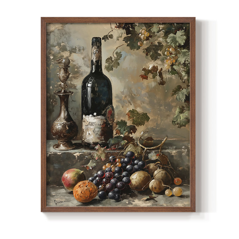 Impression encadrée FLORAL Series DCC XXVII - bois massif, H 11 po x l 9 po, Noyer