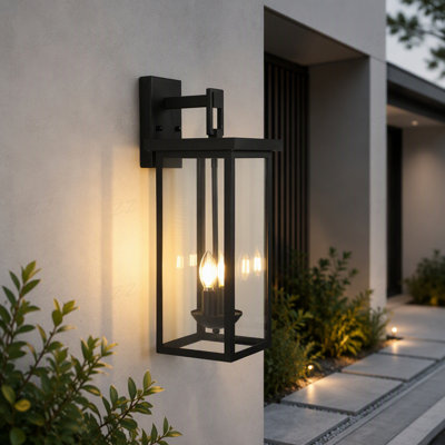 1-Pack 22.0" Outdoor Wall Lantern with Dusk to Dawn Sensor(Bulb Not Included)