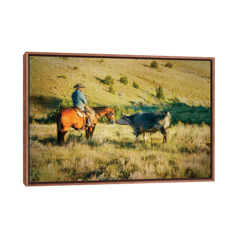 Making Friends by Rhonda Thompson - Floater Frame Print on Canvas