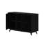 Meuble télé moderne en bois massif Mid-Century, 2 portes avec tablette centrale-739560210