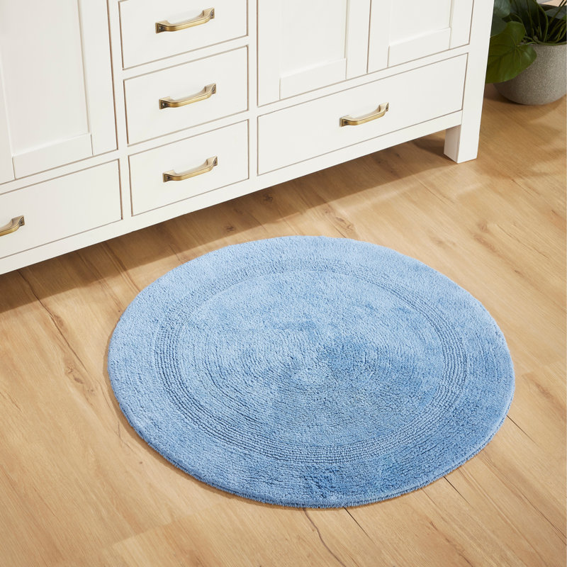 Deidre 100% Cotton Tufted Round Bath Rug, Machine Washable Reversible Super Absorbent 30" Round Oeko-Tex Certified Bathroom Rugs