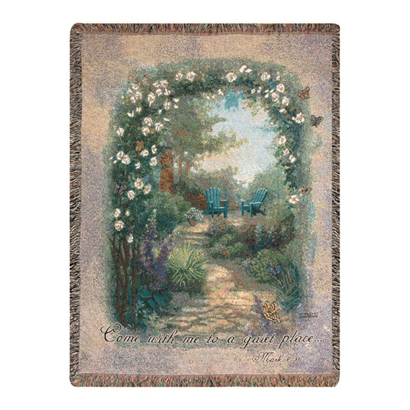 Jeté de tapisserie à tissage manuel en forme de papillon du matin - 50 po x 60 po