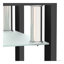 Ensemble de 2, table basse moderne en verre trempé, table de bout, table carrée pour le salon, transparent / noir-344763453