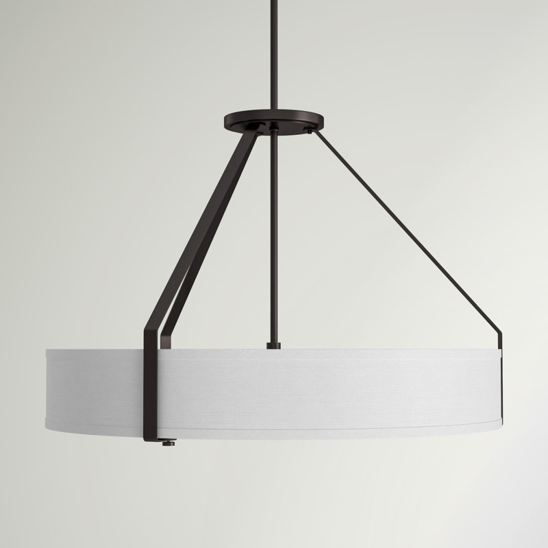 Luminaire suspendu tambour 6 lumières Audette, Bronze antique