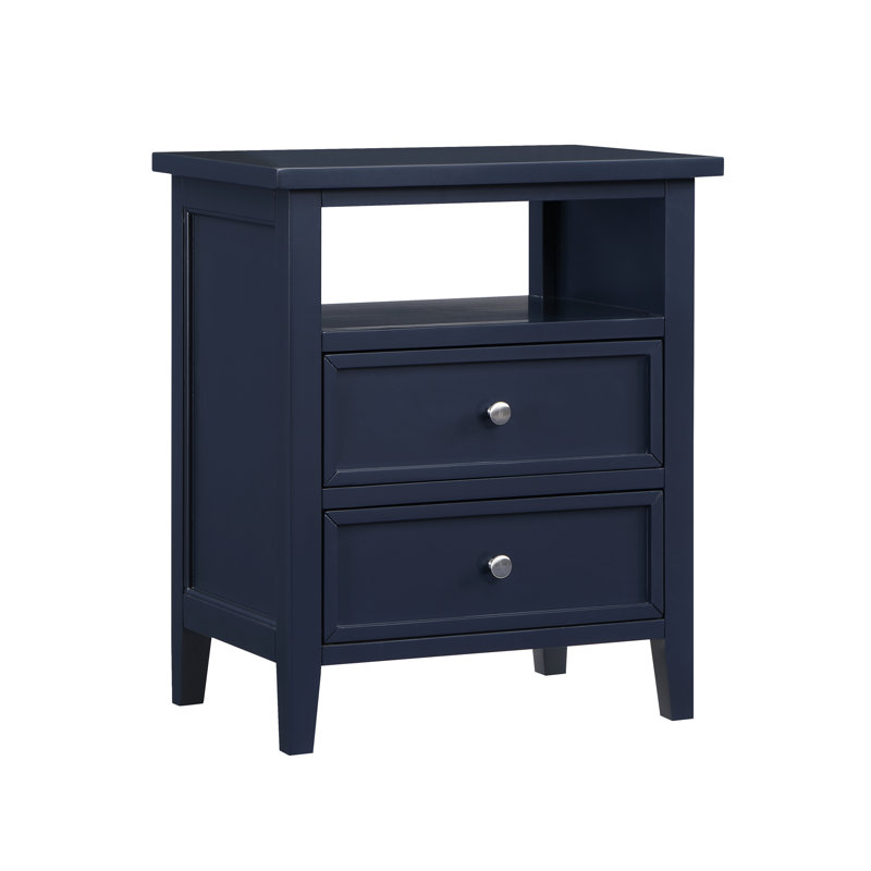 Table de chevet 2 tiroirs Weston, Bleu très foncé
