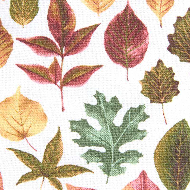 Ensemble de 2 mini-gants de cuisine à motif de feuilles d'automne MARTHA STEWART, 100% coton avec poignée antidérapante en silicone, résistant à la chaleur, brun clair / rouge / vert, 5,5 po x 8 po