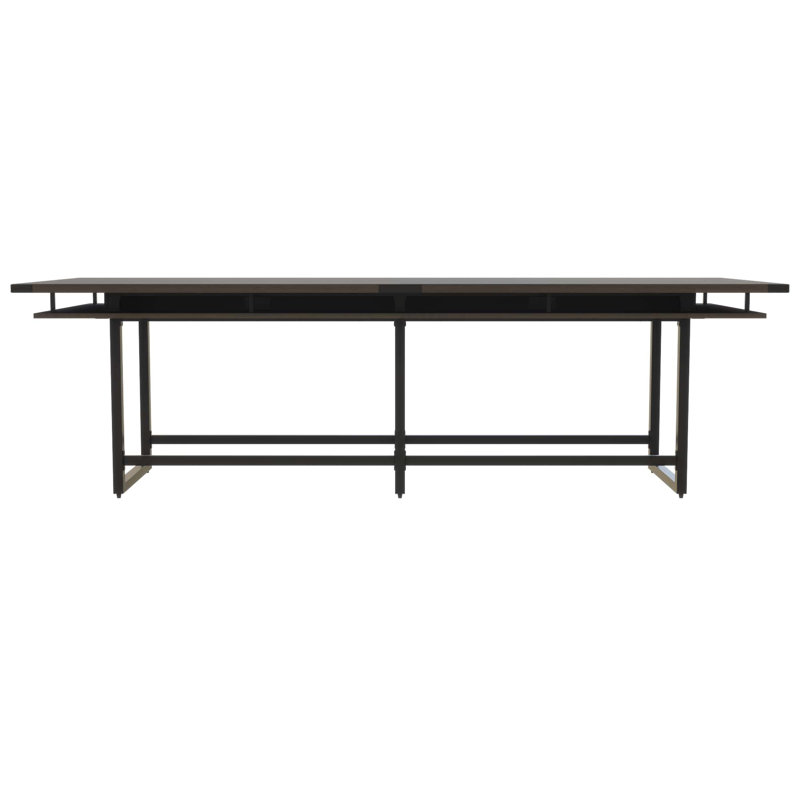 Table de conférence Mirella, H 42 po x L 144 po x p 47,25 po, Tabac du Sud, Noir