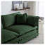 Canapé 3 places de style Mid-Century moderne avec 2 accoudoirs et 3 coussins décoratifs, canapé pour salon en chenille verte-1810203382-1810203379