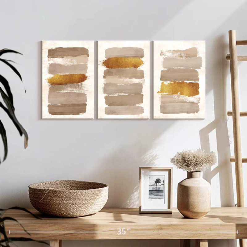 «Neutral Abstract», reproduction sur toile, H 26 po x l 12 po x P 1 po