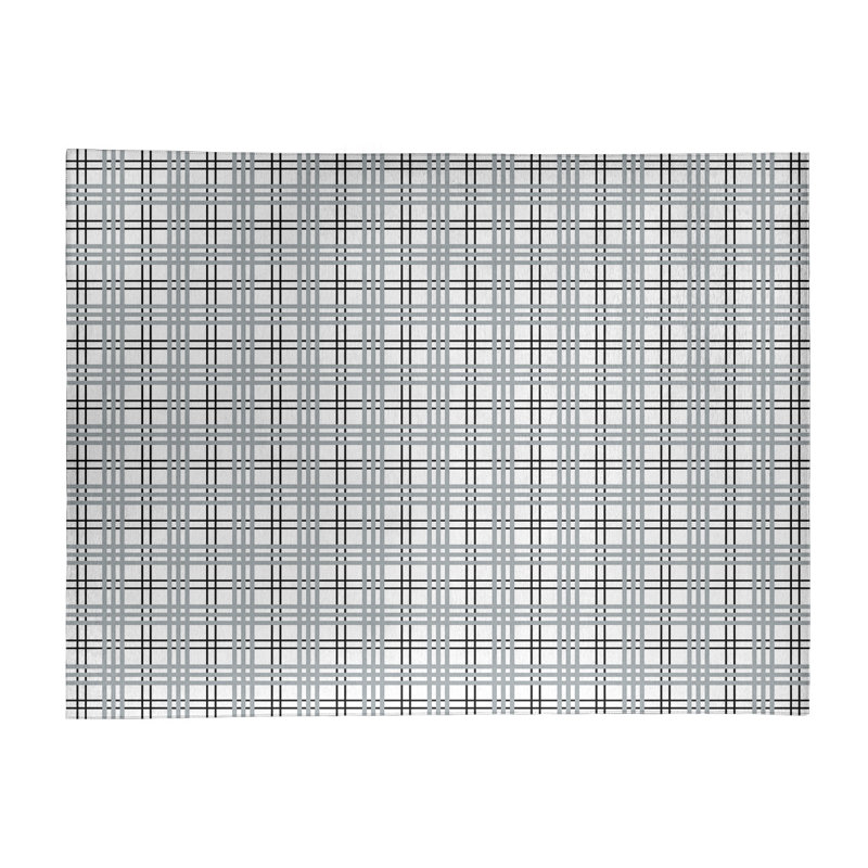 Tapis écossais gris / blanc, Rectangle 9 pi x 12 pi