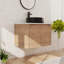 Meuble-lavabo flottant simple 30 po avec lavabo d'art en céramique, meuble-lavabo mural avec 2 portes à fermeture douce-1633261899