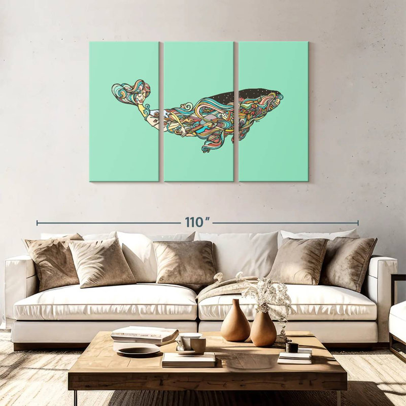 Brampt Vibrant Whale, 48" H x 74" W
