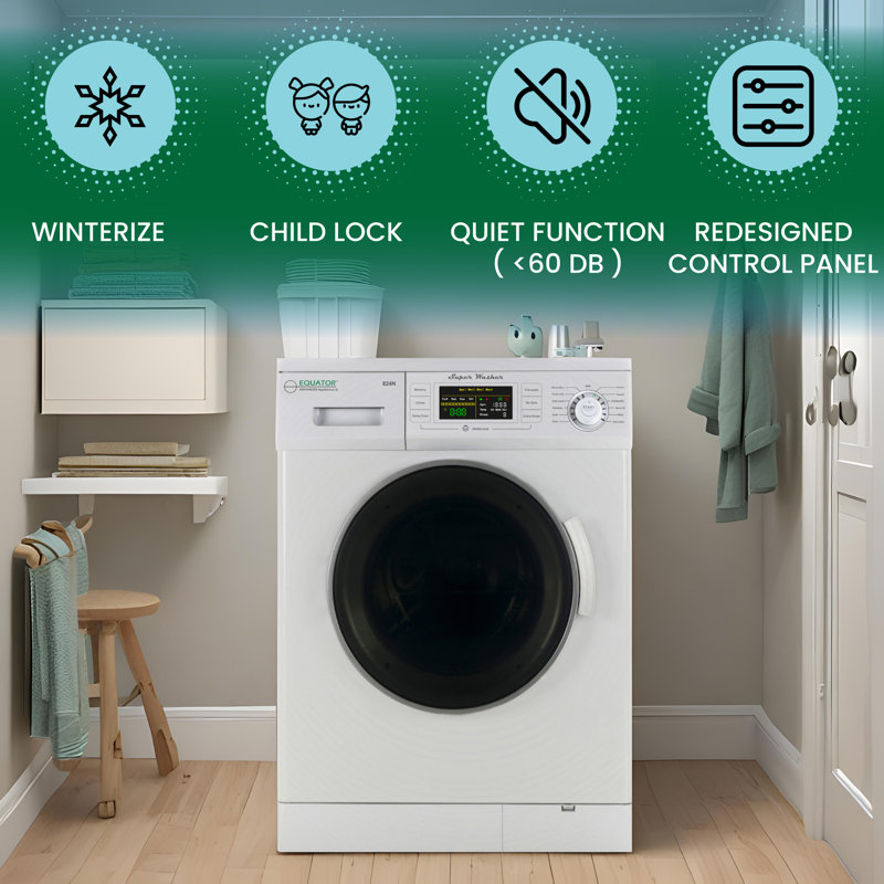 Compact Washer 1.57cf/13lbs FULLY DIGITAL Quiet LED Display 110V