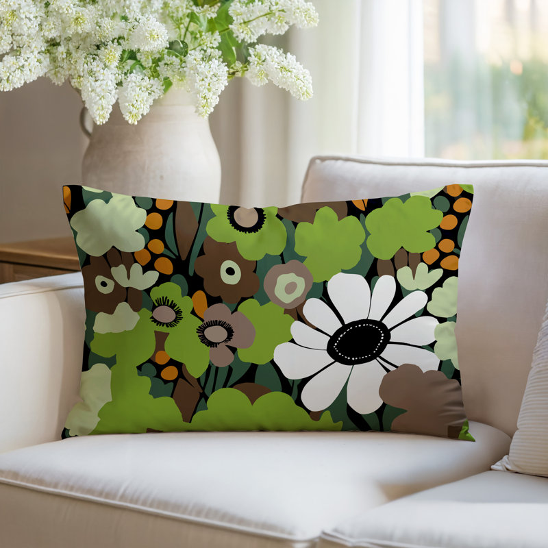 Coussin Maya, Rectangle H 14 po x l 20 po, Chartreuse
