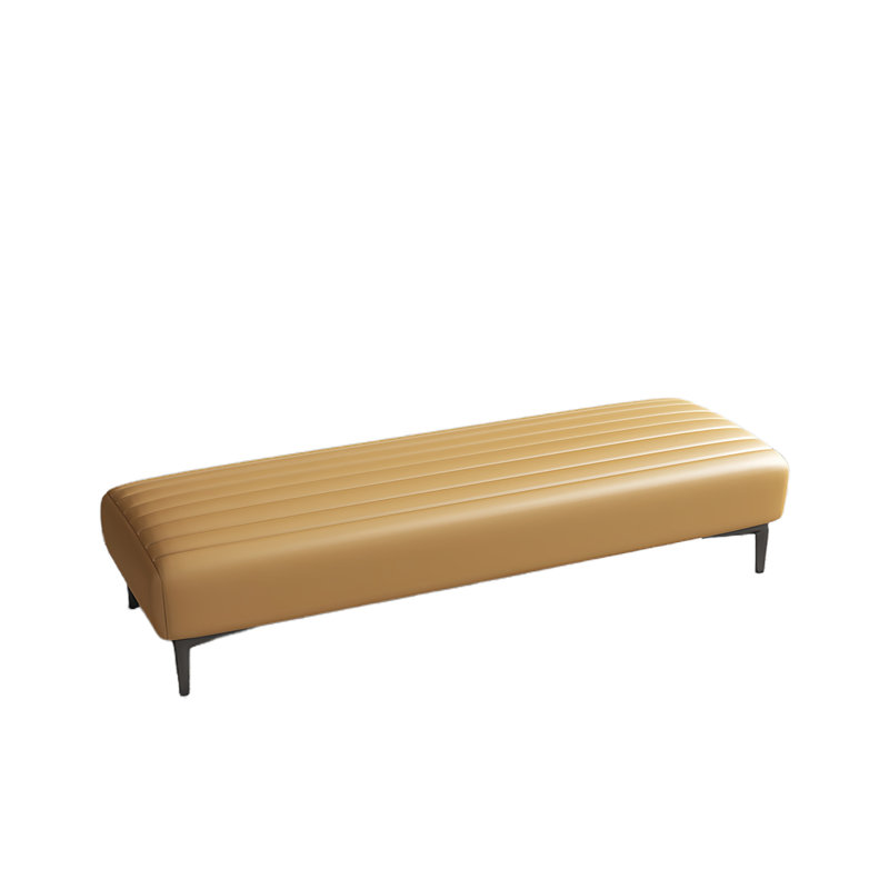 Banc rembourré en cuir Eribella, Orange, H 16,92 po x l 70,86 po x P 19,68 po