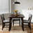 5-Piece Dining Set - 1 Solid Wood Table + 4 Upholstered Chairs-1935280681