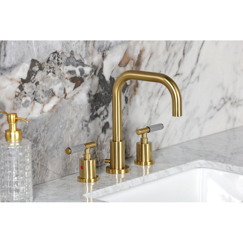 Robinet de salle de bain espacé Kingston, Laiton brossé