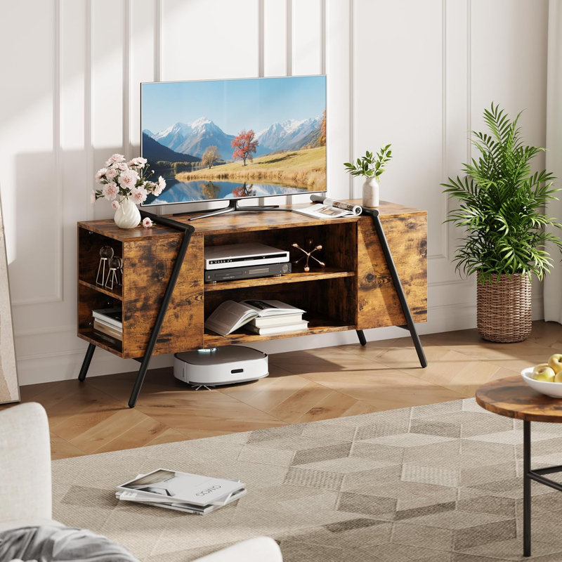 Unfinished TV Stand, 23.03cm H x 47.24cm L x 17.52cm W, Retro Brown