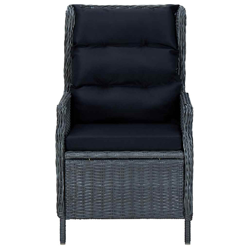 Brilliance Recliner Patio Chair with Cushions, Gray, Gray
